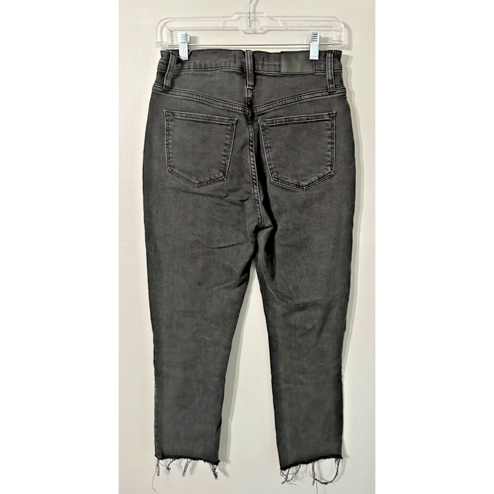 Madewell Jeans The High Rise Slim Crop Boy jean Blk 25 Stretch Festival Raw Hem - Picture 3 of 9